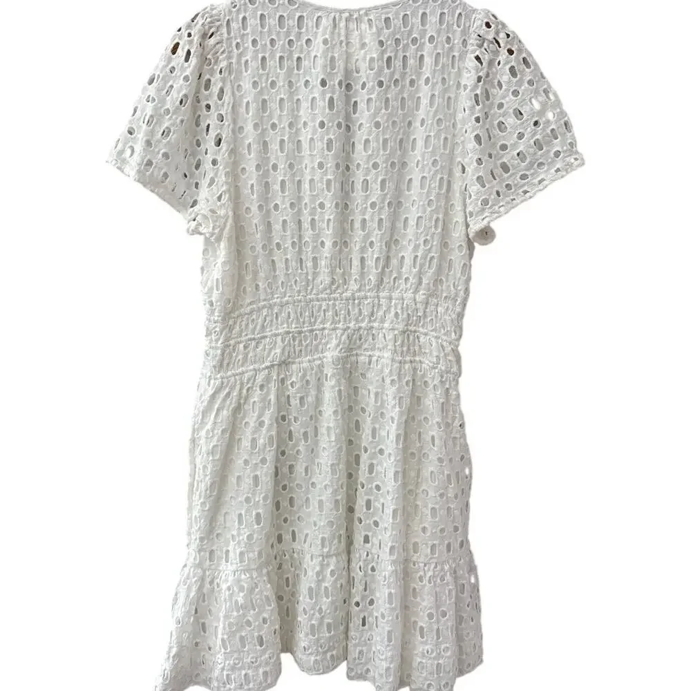 Anthropologie The Somerset Mini Dress Eyelet Edition Bright White Size XL - Picture 7 of 9